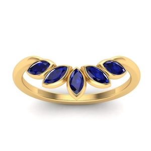 Sapphire & Gold Wedding / Engagement Ring